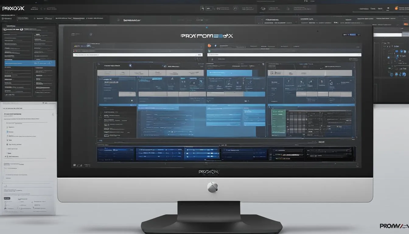 Serwer w szafie rack z uruchomionym środowiskiem wirtualizacji